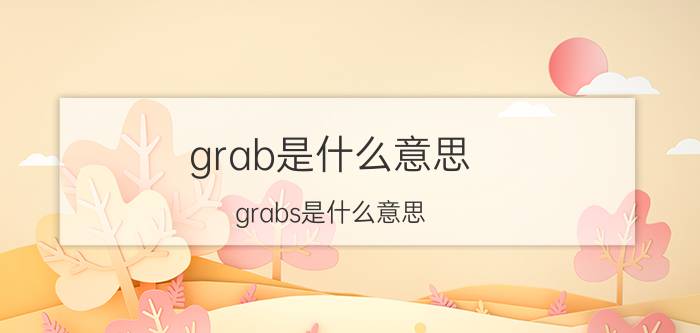 grab是什么意思 grabs是什么意思